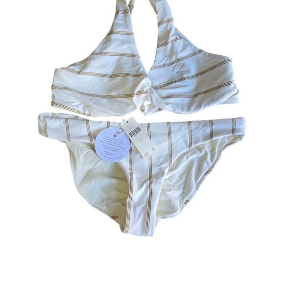 Anthropologie Other - NWT Anthropologie white striped PQ Bikini